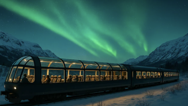 Inilunsad ng Norway ang kauna-unahang panoramic night train sa mundo para habulin ang Northern Lights