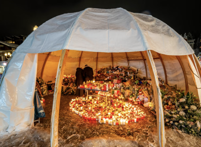 Memorial para sa mga biktima ng sunog sa Swiss bar nasunog sa Crans-Montana