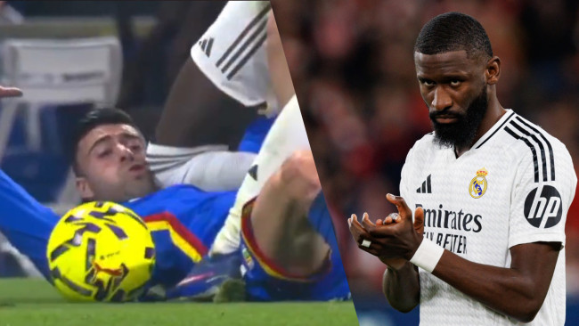 Ang tagapagtanggol ng Real Madrid na si Antonio Rüdiger ay inakusahan ng sinasadyang tuhod laban sa karibal