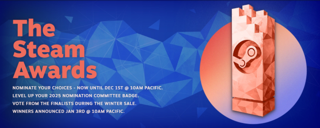 Bukas na ang mga nominasyon para sa 2025 Steam Awards