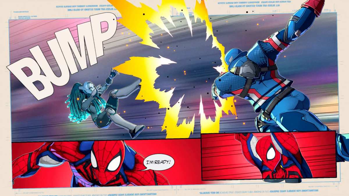 Gameplay screenshot mula sa Marvel Tōkon: Fighting Souls na nagpapakita kay Cyclops habang inaatake ang isang kalaban gamit ang optic blast.